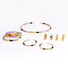 Load image into Gallery viewer, Aquarella Cobalt Hoops
